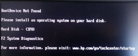 hard disk test failed boot device not found|hard disk 3f0 boot device not found.